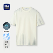 HLA海瀾之家短袖T恤男涼感吸濕排汗?jié)u變圓領(lǐng)短t男2025夏季透氣上衣男 米白花紋56 S 165/84A