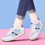 Cupald牛皮運(yùn)動(dòng)鞋女2025春秋季新款女鞋子休閑鞋跑步鞋老爹鞋軟底旅游鞋 白藍(lán)色網(wǎng)面款  （標(biāo)準(zhǔn)尺碼） 38
