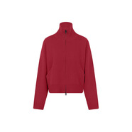 美洋（MEIYANG）好拍檔針織開(kāi)衫綿羊毛高翻領(lǐng)短款拉鏈毛衣時(shí)尚舒適慵懶風(fēng)針織衫女 紅色 XL