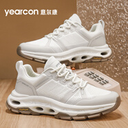 意爾康男鞋2025春季新款時(shí)尚休閑網(wǎng)面老爹鞋男士厚底增高百搭透氣鞋子男 白色 44