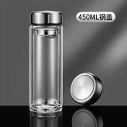 SCDADU水杯玻璃杯茶杯高硼硅雙層玻璃杯大容量泡茶杯水杯子茶水分離 玻璃杯450ml 個(gè)