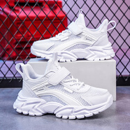 鴻星童鞋童鞋男童小白鞋兒童白色運動(dòng)鞋女童夏季單網(wǎng)鞋網(wǎng)面透氣中大 308-1全白單網(wǎng) 17 28碼內長(cháng).8厘米