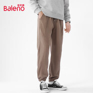 班尼路（Baleno）休閑褲男冬季雪尼爾加絨束腳男士長(cháng)褲潮流日系顯瘦百搭青少年褲子
