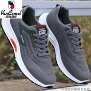 西域駱駝軟底防臭男鞋子男士運動(dòng)鞋秋冬季透氣網(wǎng)鞋休閑鞋輕便防滑跑步鞋男 T21-5灰色-駱駝官方品牌旗艦 38