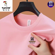 啄木鳥(niǎo)（TUCANO）長(cháng)袖T恤男士2025年加絨加厚男女同款情侶裝純棉圓領(lǐng)衛衣打底上衣 【春秋款】2303粉色 2XL 180建議150170斤