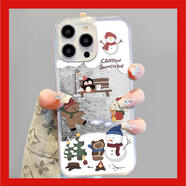 彩媛櫻貓咪適用vivox100手機殼s18新款x90保護套s17pro新款x80pro全包iqooneo9小米13硅膠iqoo12流沙find XWNNB254雪人-透明-銀色沙 vivoX100