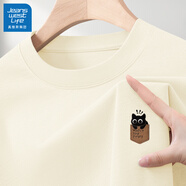 JEANSWEST LIFE真維斯短袖男t恤純棉簡(jiǎn)約貓咪男生半袖夏季柔軟親膚百搭男款上衣