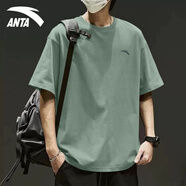 安踏（ANTA）冰絲速干短袖t恤男2025春夏季涼感透氣休閑跑步健身運(yùn)動半袖男 -2霧灰綠【冰絲速干】 L /175 適合120-140斤