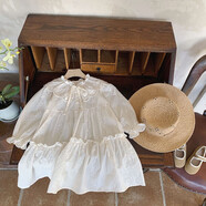 派依兔女童連衣裙2025春秋出游韓版兒童翻領(lǐng)法式公主裙寶寶長(cháng)袖蕾絲裙子 法式宮廷風(fēng)刺繡連衣裙 100 cm