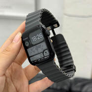 精岸適用iwatch10表帶S9蘋果S8手表S7海洋硅膠Applewatch9金屬磁吸SE夏天S67ultra2/3運(yùn)動(dòng)iphone男小眾 深空灰 適用iwatch6/5/4/SE代【44mm】帶水