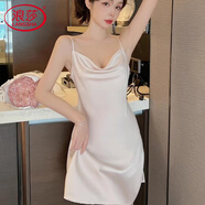 浪莎性感睡衣女吊帶睡裙冰雪絲蕩領(lǐng)開(kāi)叉高級感純欲風(fēng)家居服裙子