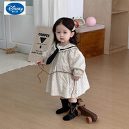 迪士尼（Disney）女童春季連衣裙韓版童裝寶寶春款衣服兒童圓點(diǎn)公主裙女孩春裝裙子 圓點(diǎn)連衣裙 73 CM