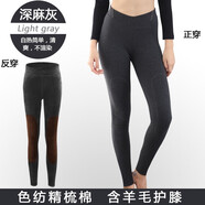 南極人女士加厚加絨褲秋冬季內(nèi)穿保暖褲秋褲毛褲緊身棉褲打底內(nèi)褲 (色紡含羊毛護(hù)膝)深麻灰 加絨 2XL (175) 是