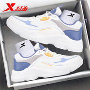 特步（XTEP）女鞋秋季厚底跑步鞋女2025新款透氣網(wǎng)鞋休閑老爹鞋運動(dòng)鞋子女 蘭灰 38