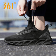 361°361女鞋運(yùn)動(dòng)鞋女2025春季新款官方旗艦正品網(wǎng)面透氣減震跑步鞋子 曜石黑-2211F 36