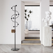 ABDT意式輕奢衣架掛衣架落地臥室家用鐵藝衣服掛架玄關(guān)立式簡(jiǎn)易衣帽架 (音符款)穩重黑+黑色大理石