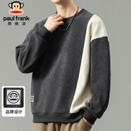 大嘴猴（paul frank）衛(wèi)衣男士燈芯絨外套春季寬松休閑圓領(lǐng)上衣服男裝 灰藍(lán)色 XL
