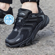 阿迪達斯 （adidas）清風跑鞋男鞋 2025夏季新款透氣網(wǎng)面運動鞋緩震耐磨休閑跑步鞋 【清風鞋 透氣】 炭黑 39 碼/內(nèi)長240mm
