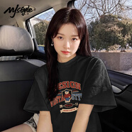 MJ STYLE純棉短袖T恤男女2025年夏季寬松休閑百搭美式復(fù)古風(fēng)辣妹半袖上衣