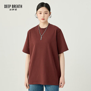 深呼吸DEEP BREATH中長(cháng)款寬松男友風(fēng)純棉T恤男女同款A301024 安可拉紅 S (2碼)