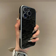 鑒百伊 ins秋冬絨布絲綢紋iPhone15pro蘋果14手機(jī)殼16ProMax新款11高級(jí)12全包13男女14plus自帶鏡頭膜 【經(jīng)典黑】自帶鏡頭膜*四包邊絨布 iPhone 11