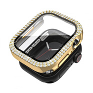 萬(wàn)浮生適用applewatch鉆石手表殼一體殼膜蘋(píng)果手表s10 s9手表帶保護殼水鉆s8帶鉆se鑲鉆十代iwatch保護膜 雙排鉆 亮金色 殼膜一體 iWatch SE2/S6/S5/S4/SE 44