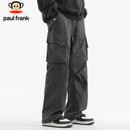大嘴猴（paul frank）工裝褲男士夏季美式直筒褲子男寬松戶外休閑褲男褲 摩登灰色 3XL