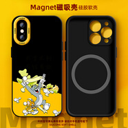 霞之丘 適用蘋(píng)果X磁吸手機(jī)殼潮流XR趣味文字iPhoneXS硅膠MAX全包男2025新款馬里奧保護(hù)套 強(qiáng)磁吸附【黑色】貓和老鼠9 蘋(píng)果XSMAX