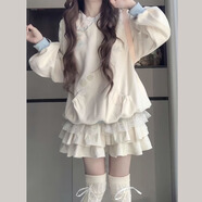 創(chuàng)京懿選冬天衣服女套裝減齡搭配一整套冬裝加絨衛(wèi)衣穿搭半身短裙甜美奶乖 短裙+上衣（兩件套）【一整套入 M