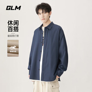 GLM襯衫男夏季長袖韓版寬松透氣美式潮流百搭休閑半袖港風免燙襯衫