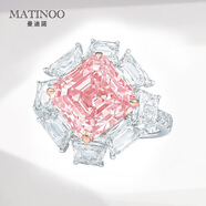 曼迪諾培育鉆石粉鉆鉆戒人工鉆石粉鉆定制求婚結婚送女友圣誕元旦禮物 公主方款【定制】 1克拉中彩-深彩【款式可選】