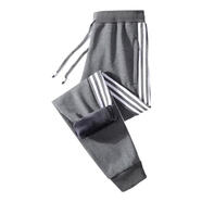 韓潮三葉純棉加大直筒束腳衛(wèi)褲春秋冬男女同款加絨休閑運動褲長褲 三葉深灰束腳【春秋款】 XL 建議100-120斤