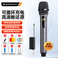 山水（SANSUI）U6無線麥克風話筒接收器家庭KTV會議唱歌網(wǎng)絡(luò)電教演講K歌卡拉OK戶外插音響音箱金屬款
