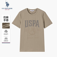 U.S. POLO ASSN.t恤男寬松休閑美式T恤印花彈力打底衫男半袖短袖男 黑色 M