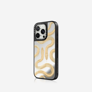 CASETIFY 大王蛇系列 黑色/金色/透明大王蛇  適用于iPhone14/15/16 Plus/Pro/Max蘋(píng)果手機(jī)保護(hù)殼 金色大王蛇（鏡面黑框Magsafe） iPhone 15 Pro