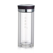 思寶華夏情懷1-2-3號雙層玻璃杯中國風(fēng)便攜時(shí)尚隨手茶水杯 紫色 360ml