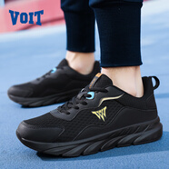 沃特（VOIT）沃特運(yùn)動(dòng)鞋男鞋夏季網(wǎng)面透氣跑步鞋男士減震輕便防滑跑鞋莆田 黑金 43