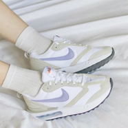 耐克（NIKE）官方女鞋 AIR MAX 冬新款加絨保暖氣墊運動(dòng)鞋耐磨休閑跑步鞋 DC4068-100-米白紫色勾 36