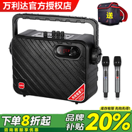 萬(wàn)利達(dá)（Malata）戶外便攜式樂(lè)器手提小型廣場(chǎng)舞音響大功率音量K歌帶聲卡直播可背藍(lán)牙音箱充電帶無(wú)線話筒 M+9111+雙話筒【Y6S三代】