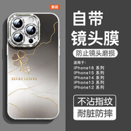 圣圖朗羽紗幸運四葉草適用蘋果16Promax手機iPhone14plus高級感15全包鏡頭膜12小清新13小眾11防摔保護殼 【幸運四葉草-石墨黑】羽紗殼+手鏈 iPhoneX-11拍下備注