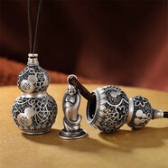 七度（SEVEN DEGREE）999足銀項鏈復古中式彌勒佛觀(guān)音葫蘆吊墜福字花絲毛衣鏈 彌勒佛款【68cm/可調節/送證書(shū)】