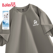 班尼路（Baleno）美式短袖男夏季簡約潮牌純棉圓領青少年體恤黑色運動休閑痞帥內搭