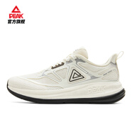 匹克（PEAK）男鞋吳磊同款態(tài)極科技24小時(shí)多彩緩震跑步鞋訓練慢跑鞋通勤運動(dòng)鞋 白黑破曉-乳白/黑色 42