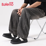 班尼路（Baleno）牛仔褲男春秋季潮流闊腿寬松男士長(zhǎng)褲百搭休閑日常青年直筒褲子