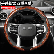 毅迅汽車(chē)方向盤(pán)套保護(hù)套卡套桃木紋舒適高端超薄防滑透四季可用把套 圓型-北京BJ40北京BJ60雷霆