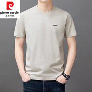 皮爾卡丹（pierre cardin）男士短袖t恤夏季新款潮流純棉簡約圓領上衣休閑涼感體恤衫男T恤 YS9929灰色【帶標】 XL 115【126-140斤】