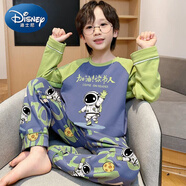 迪士尼（Disney）2025新款兒童睡衣春秋季棉質(zhì)長(cháng)袖薄款小男孩青少年大童家居服套裝 965志向人 170 12碼【身高115-125CM】32-4