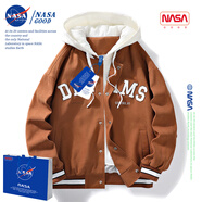 NASAGOOD官方外套男春秋季潮流休閑夾克男士工裝棒球服上衣服春季男裝大碼 NASA31焦糖【常規(guī)款】 XL （建議125-145斤）