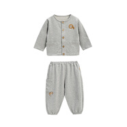 white wheat兒童2025春季新款套裝女寶衣服褲子男童純棉開(kāi)衫兩件套 套裝 110 cm