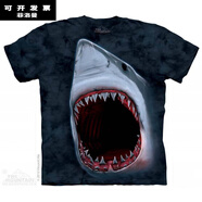 未萱3dt恤男立體印花夏季薄款藍(lán)色和平松鼠棉短袖圓領(lǐng)3DT恤 變色龍 兒 大鯊魚(yú) 兒童S碼20-40斤左右 均碼